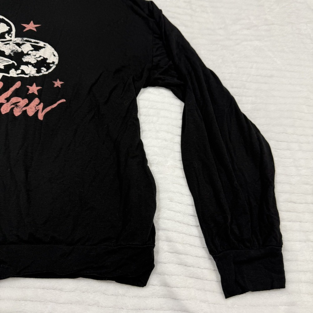 Bibi Yee Haw Cowboy Hat Graphic Long Sleeve Top Black Pink Western Large - Picture 5 of 7